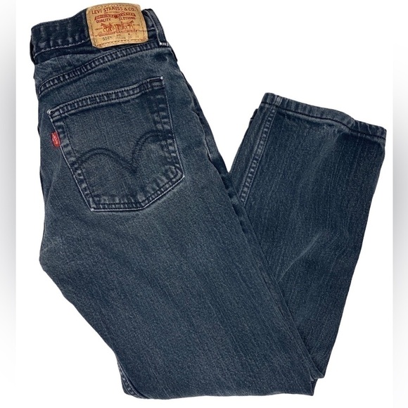LEVIS 514 SLIM STRAIGHT RED TABS BLACK JEANS SIZE 29 - Picture 1 of 7